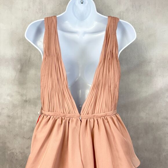 Ienna For Mac Duggal Tiered Gown Womens 4 Ruffled High Low Bodysuit Fairy Rose - Picture 5 of 14